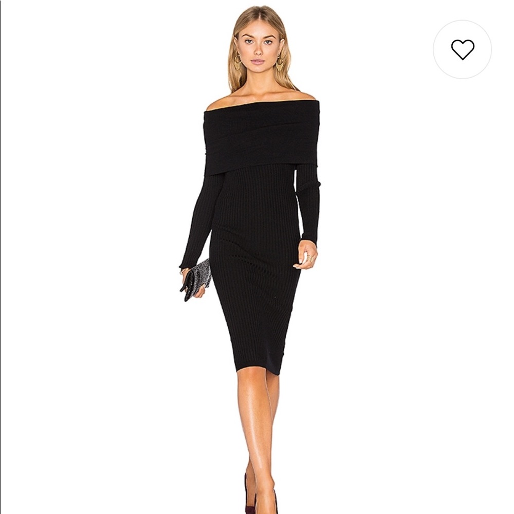 ONLY WORN ONCE Revolve - Line & Dot Black Off Shoulder Dress